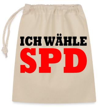 Ich wähle spd - Verschließbarer Geschenkbeutel aus Baumwolle (25x30cm) - Natur - Vorne