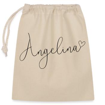 Angelina Name First Name Girl - Closable cotton gift bag (25x30cm) - nature - Front