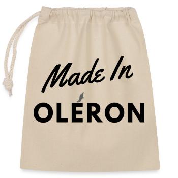Made in Oléron - Sac cadeau en coton avec cordon (25 x 30 cm) - nature - Devant