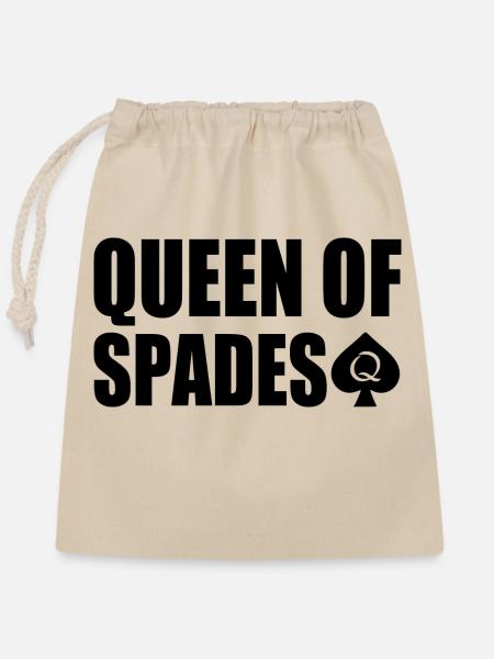 Queen of spades - Verschließbarer Geschenkbeutel aus Baumwolle (25x30cm) - Natur