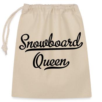 Snowboard Queen - Sac cadeau en coton avec cordon (25 x 30 cm) - nature - Devant