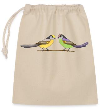 Birds - Closable cotton gift bag (25x30cm) - nature - Front
