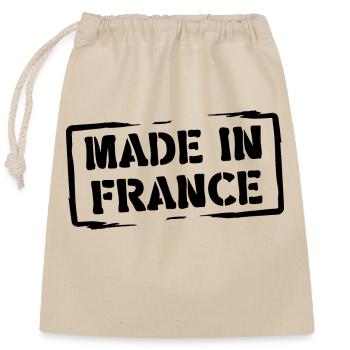 Made in France - Sac cadeau en coton avec cordon (25 x 30 cm) - nature - Devant