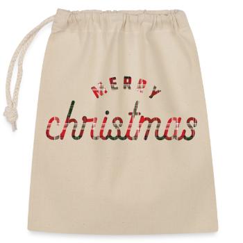 Weihnachten - Weihnachtspullover Merry Christmas - Verschließbarer Geschenkbeutel aus Baumwolle (25x30cm) - Natur - Vorne