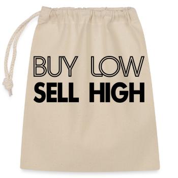 Trading de Bitcoin et d'actions cryptographiques - Sac cadeau en coton avec cordon (25 x 30 cm) - nature - Devant