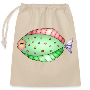 Fish - Closable cotton gift bag (25x30cm) - nature - Front