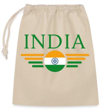 Indien - Verschließbarer Geschenkbeutel aus Baumwolle (25x30cm) - Natur - Vorne