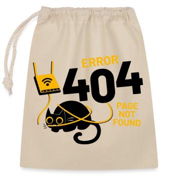 Error 404 Page Not Found - Closable cotton gift bag (25x30cm) - nature - Front