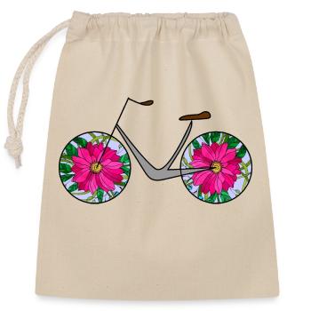 Bike - Closable cotton gift bag (25x30cm) - nature - Front
