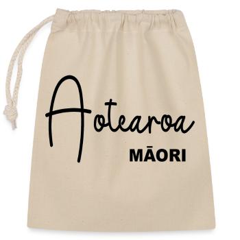 Aotearoa MAORI - Verschließbarer Geschenkbeutel aus Baumwolle (25x30cm) - Natur - Vorne