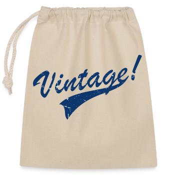 Vintage - Closable cotton gift bag (25x30cm) - nature - Front