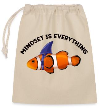 Clownfish, Motivational Quote Mindset - Closable cotton gift bag (25x30cm) - nature - Front