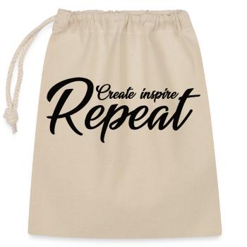 create inspire repeat - Closable cotton gift bag (25x30cm) - nature - Front