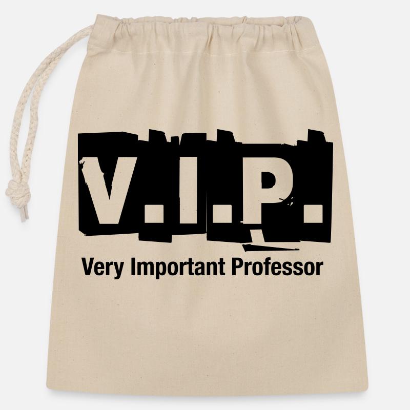 V.I.P. Sehr wichtiger Professor - Verschließbarer Geschenkbeutel aus Baumwolle (25x30cm) - Natur