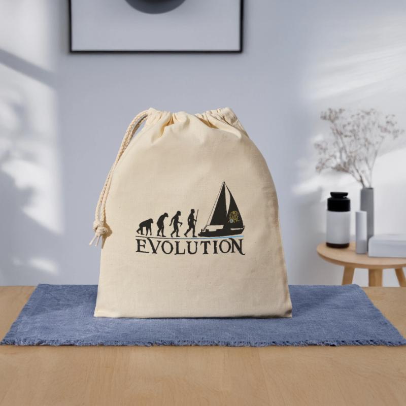 Evolution black version Closable cotton gift bag (25x30cm)
