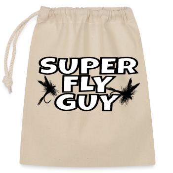 Cool Fly Fishing - Closable cotton gift bag (25x30cm) - nature - Front