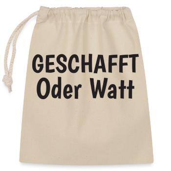 Motivation Oder Watt - Verschließbarer Geschenkbeutel aus Baumwolle (25x30cm) - Natur - Vorne