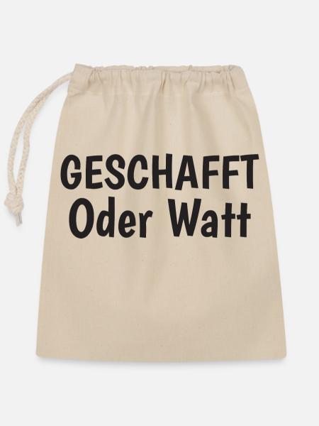 Motivation Oder Watt - Verschließbarer Geschenkbeutel aus Baumwolle (25x30cm) - Natur