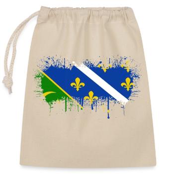 Bosnia herzegovina europe bosnia and flag mostar - Closable cotton gift bag (25x30cm) - nature - Front