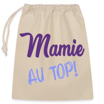 MAMIE. MAMAN. FÊTE DES MÈRES - Sac cadeau en coton avec cordon (25 x 30 cm) - nature - Devant