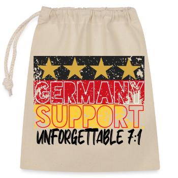 Deutschland Fahne Germany Support Fußball - Verschließbarer Geschenkbeutel aus Baumwolle (25x30cm) - Natur - Vorne