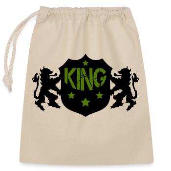 King - Closable cotton gift bag (25x30cm) - nature - Front
