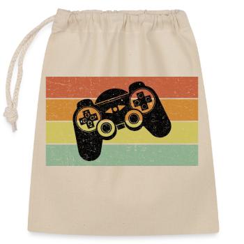 Vintage Retro Gaming Controller - Verschließbarer Geschenkbeutel aus Baumwolle (25x30cm) - Natur - Vorne
