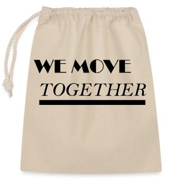 WE MOVE - Closable cotton gift bag (25x30cm) - nature - Front