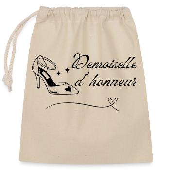 Demoiselle d’honneur - Sac cadeau en coton avec cordon (25 x 30 cm) - nature - Devant