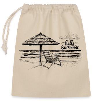 Hello Summer - Sac cadeau en coton avec cordon (25 x 30 cm) - nature - Devant