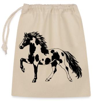 Spotted Saddlehorse – Elegant gaited horse Pinto - Closable cotton gift bag (25x30cm) - nature - Front