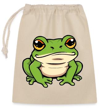 Frog - Closable cotton gift bag (25x30cm) - nature - Front