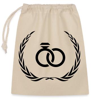 Bague de mariage Bague - Sac cadeau en coton avec cordon (25 x 30 cm) - nature - Devant