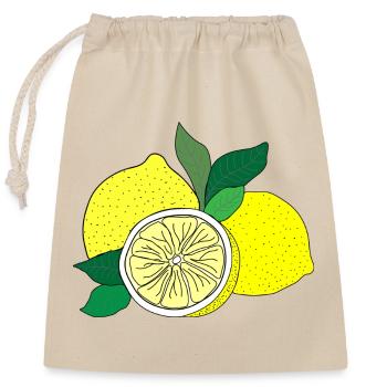 Citrus Print - Closable cotton gift bag (25x30cm) - nature - Front