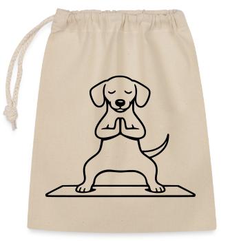 hund horsestance meditation - Verschließbarer Geschenkbeutel aus Baumwolle (25x30cm) - Natur - Vorne
