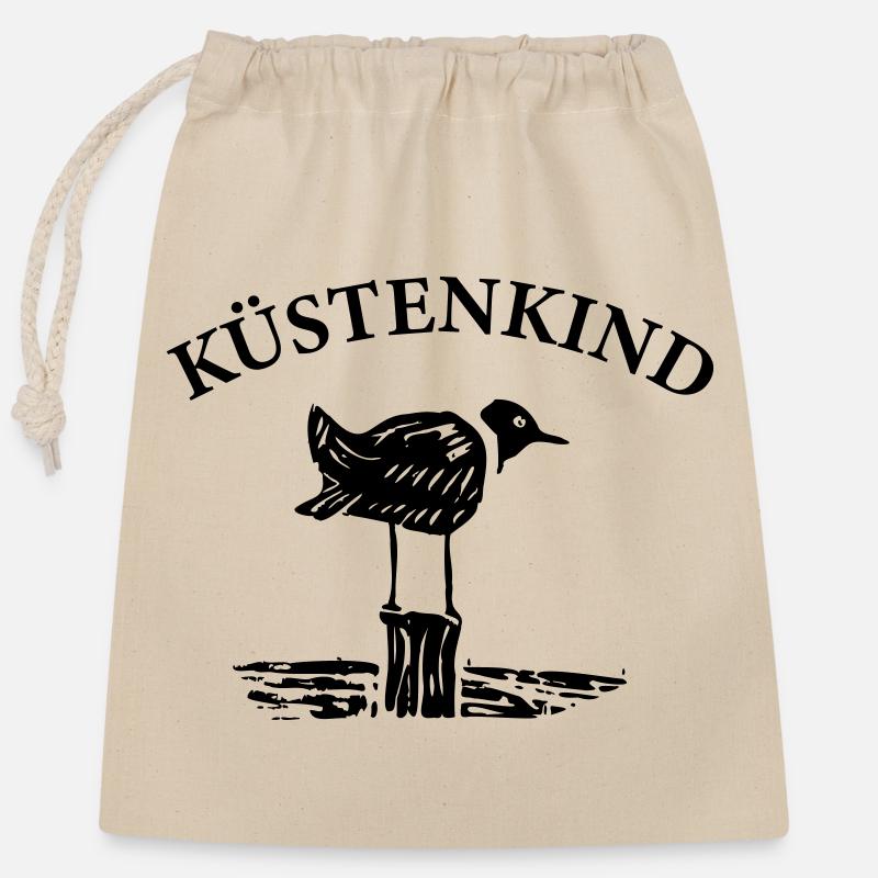 KüstenKind - Verschließbarer Geschenkbeutel aus Baumwolle (25x30cm) - Natur