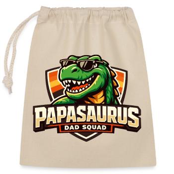 Papasaurus Dad Squad Funny Dino Dad Saying - Closable cotton gift bag (25x30cm) - nature - Front