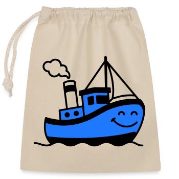 Ship Children - Closable cotton gift bag (25x30cm) - nature - Front