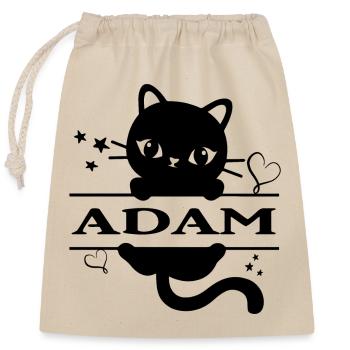 Adam T-Shirt Geschenkidee T-Shirt - Verschließbarer Geschenkbeutel aus Baumwolle (25x30cm) - Natur - Vorne