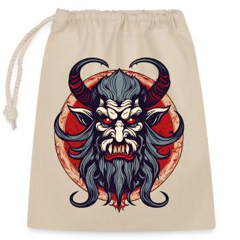 Krampus / Tradition / Culture / d’hiver - Sac cadeau en coton avec cordon (25 x 30 cm) - nature - Devant