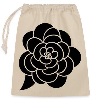 Flower - Closable cotton gift bag (25x30cm) - nature - Front
