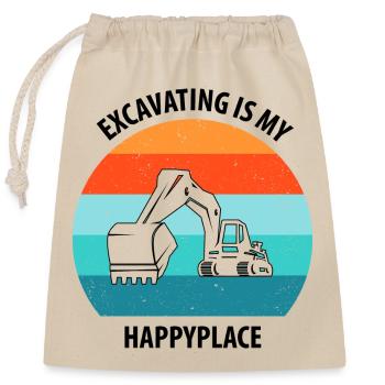Excavatrice Excavatrice Conducteur Excavatrice Camion - Sac cadeau en coton avec cordon (25 x 30 cm) - nature - Devant