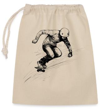 Skateboard - Verschließbarer Geschenkbeutel aus Baumwolle (25x30cm) - Natur - Vorne