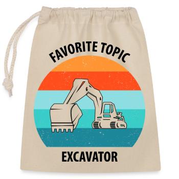 Excavatrice Excavatrice Conducteur Excavatrice Camion - Sac cadeau en coton avec cordon (25 x 30 cm) - nature - Devant