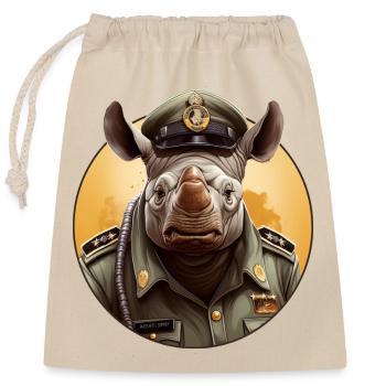 Police des rhinocéros - Sac cadeau en coton avec cordon (25 x 30 cm) - nature - Devant