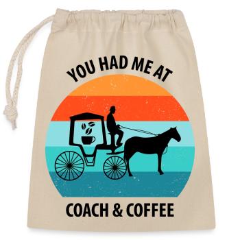 Cocher Calèche Calèche Café - Sac cadeau en coton avec cordon (25 x 30 cm) - nature - Devant