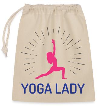 Yoga-Mädchen - Verschließbarer Geschenkbeutel aus Baumwolle (25x30cm) - Natur - Vorne