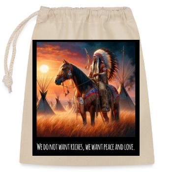 Kunst der amerikanischen Ureinwohner - Verschließbarer Geschenkbeutel aus Baumwolle (25x30cm) - Natur - Vorne