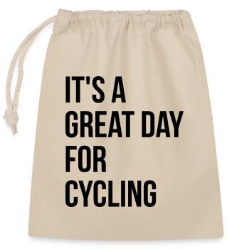 Cycling - Closable cotton gift bag (25x30cm) - nature - Front