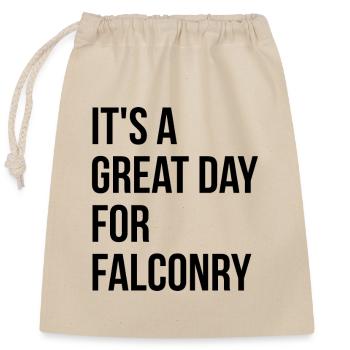 fauconnerie - Sac cadeau en coton avec cordon (25 x 30 cm) - nature - Devant